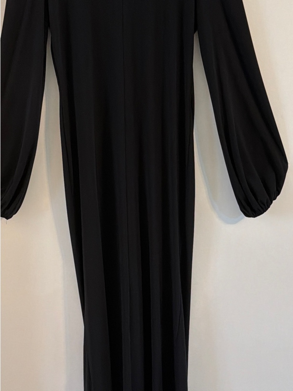 Bebe Black Poet Sleeve Tie-Neck Maxi Dress Size XL - Picture 6 of 15